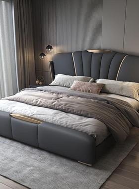 2025可储物设计意式轻奢主卧大床双人床1.8x2米床头床主卧1.5米