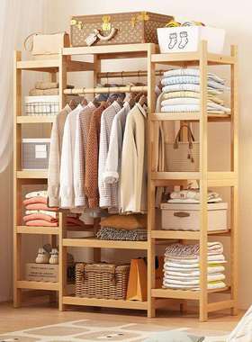 简易挂衣架衣架落地立式衣柜卧室衣服房间家用现代简约收纳衣帽架