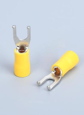 KT凯士通FSV5.5-4凸缘叉形预绝缘端头紫铜鼻冷压接线端子500只