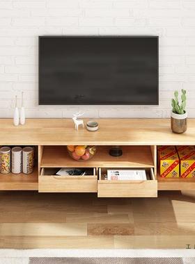电视柜实木小户型北欧客厅家用现代简约原木色地柜储物柜影视柜子