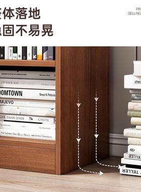 书架一体靠墙落地格子柜客厅展示柜简易柜子储物柜家用书柜置物架