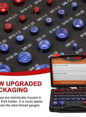 螺母和螺栓螺纹检查器公子规公英制44件套nutchecker