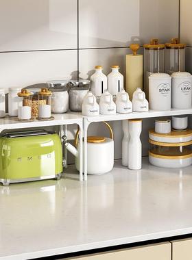 厨房桌面置物架台面分层收纳隔板架子橱柜内碗碟小架子调味料