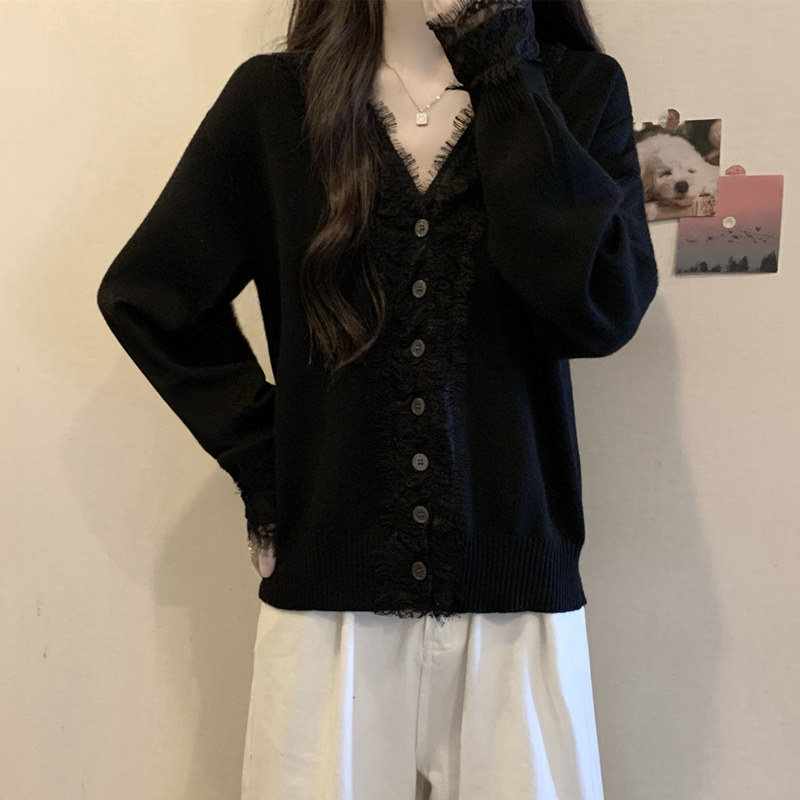 实拍胖mm秋装大码女装毛衣蕾丝拼接设计感针织衫显瘦宽松洋气上衣,淘宝优惠券,粉丝福利购,淘宝优惠卷