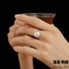 French retro natural pearl ring niche high-end light luxury index finger ring opening adjustable ring hand jewelry