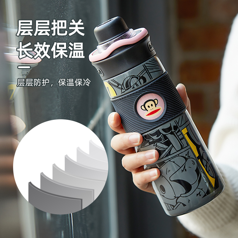 大嘴猴保温杯不锈钢杯子大容量男运动学生高颜值车载户外随行水杯