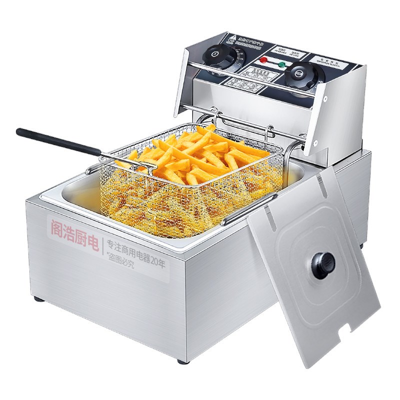 油炸锅商用电热单l双缸大容量家用摆摊恒温定时加厚不锈钢台式炸 - 图3