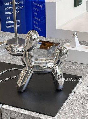 创意电镀气球狗玄关装饰品u摆件客厅酒柜餐边柜高级Y感轻奢工艺品