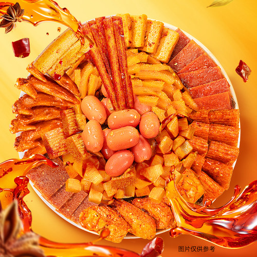 三只松鼠辣卤大礼包零食整箱卤味肉类休闲食品夜宵解饿馋追剧小吃 - 图1