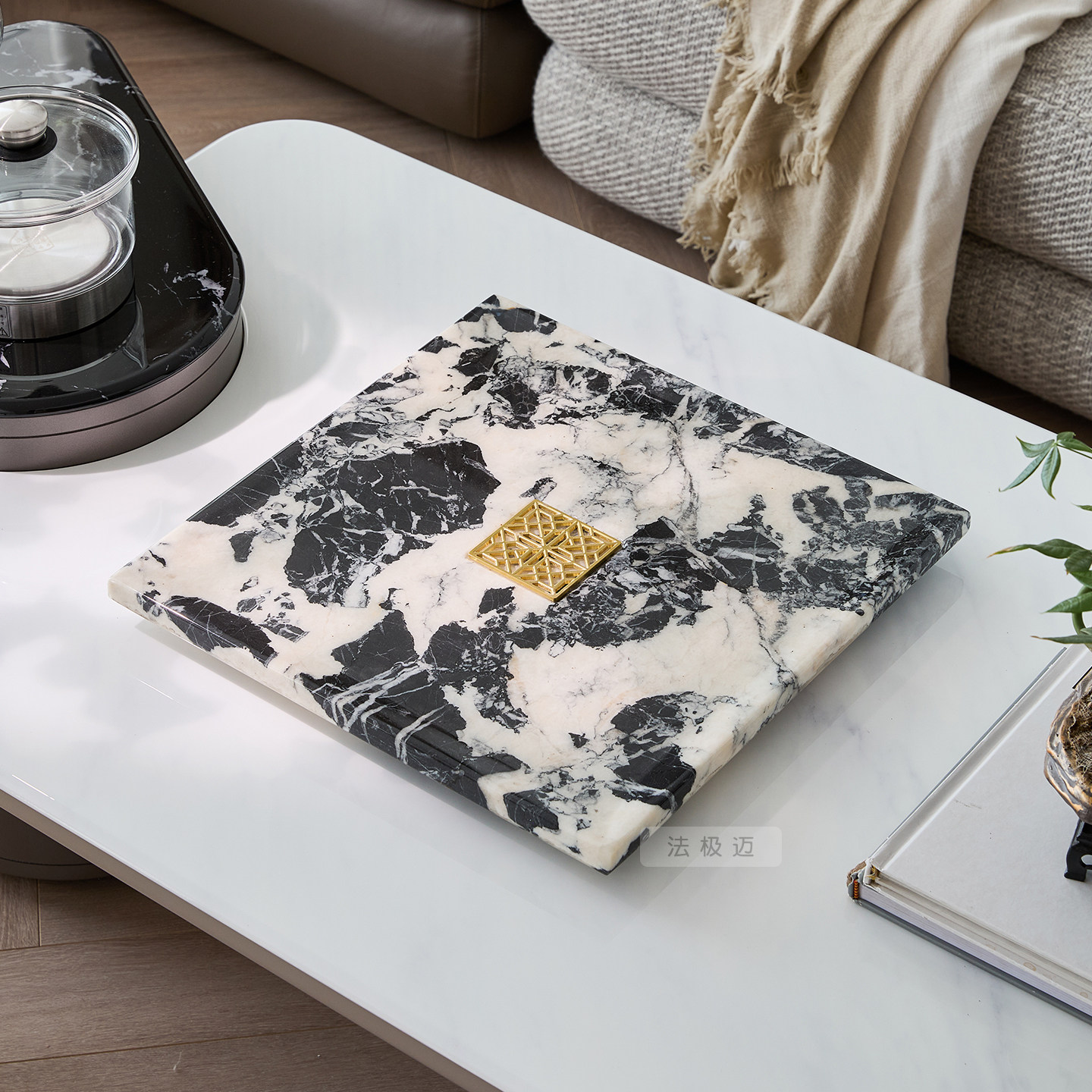 大理石简约干泡台托盘茶盘家用轻奢现代小型沥储水式茶台功夫茶具,淘宝优惠券,粉丝福利购,淘宝优惠卷