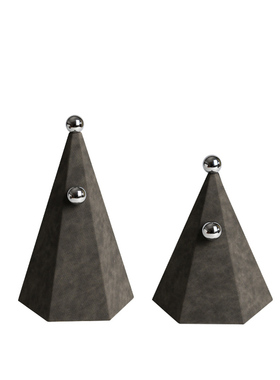 现代简约样d板房衣帽间珠宝项链皮质锥形展示架编织首饰盒收纳摆