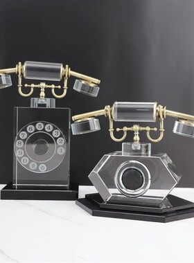 现代复古水晶摆件样板间售楼G处销售中心桌面装饰品