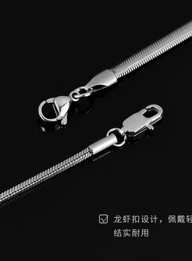 潮牌蛇骨链简约细项链男潮男