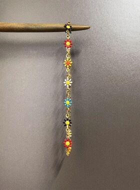 Vintage古着彩色花朵甜美手链