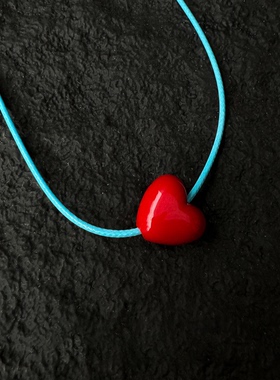 多巴胺可爱红色爱心项链