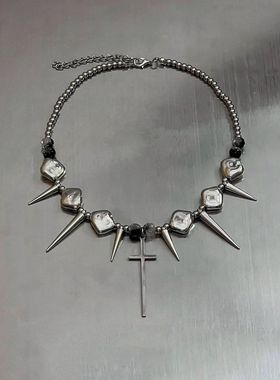 十字架朋克项链y2k铆钉高级感