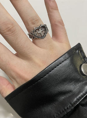 原创小恶魔之心十字架戒指