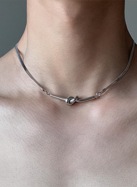 简约扭结趣味蛇骨链项链