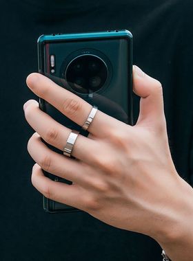 个性钛钢不褪色潮流嘻哈银色钛钢