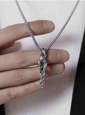 原创设计浮木项链男士痞帅
