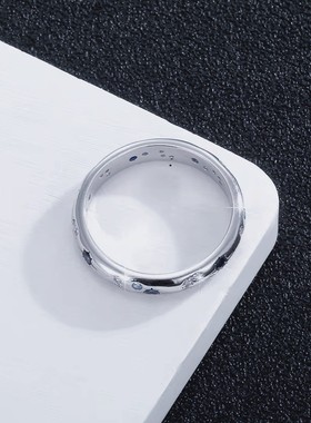 「坠入星河」八芒星月亮戒指精致