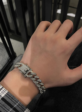 满钻古巴手链男士潮流