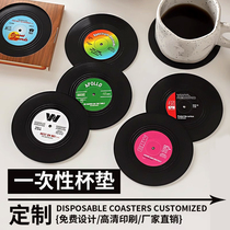 Paper Cup Cushion Custom Hotel Disposable Suction Pad Gargle Cups cushions Guest accommodation Private ashtray cushions Paper Bar Waterproof Cushion Print Logo logo Logo Cocktail Paper Mat