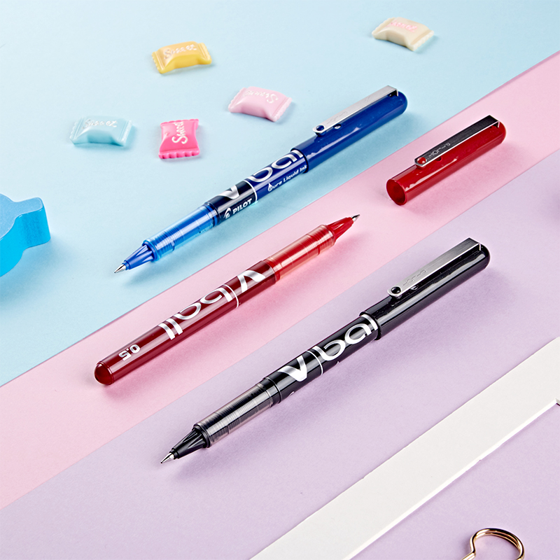 日本PILOT百乐中性笔大容量学生考试专用小威笔BL-VB5直液式走珠笔 0.5mm 子弹头中性笔签字笔官方旗舰店 - 图0