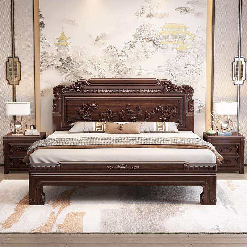 全实木花梨木床1.8m双人大床仿古卧室卧室古典雕花实木床,淘宝优惠券,粉丝福利购,淘宝优惠卷