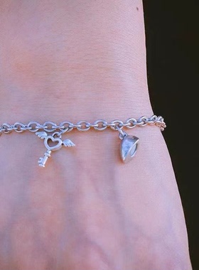 情侣手链磁吸爱心锁简约浪漫