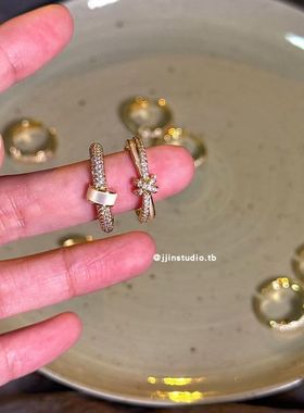 新中式金色宫廷风开口戒指女