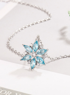 夏日雪花自由冰晶项链高级感时尚