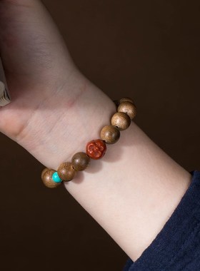 极速天然达拉干沉香m木生肖本命像手串南红玛瑙手链女男款木质珠