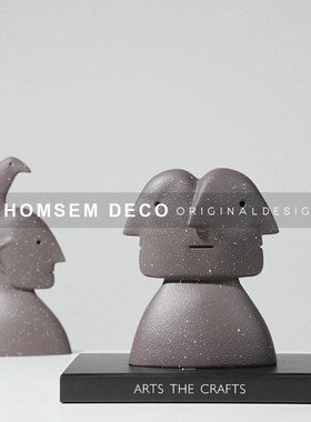 从上现代设计款样j板间创意抽象罗马士兵摆件书房客厅玄关装饰摆