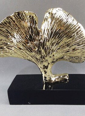 欧式树脂工艺品摆件电度银杏叶创意简约桌R面现代家居装饰品