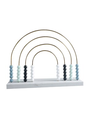 现代轻奢简约彩虹圆n珠算摆件样板房售楼处儿童房玄关软装饰品摆