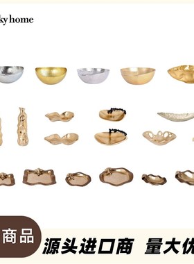 印度口铝制创家意花器托盘装进饰碗客厅样板间0585I+4X0居装饰摆