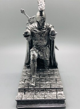 执行官骑士笔座武士铜像笔筒盔甲C英雄桌面摆件多功能笔架手机支