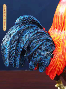 公鸡摆件风水吉祥物招财仿真大公鸡镇宅十二生肖乔迁婚房客厅吉祥