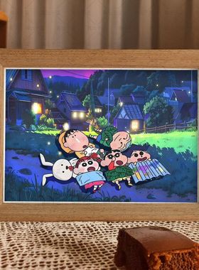 蜡笔小新治愈系童年动画装饰相框小众二次元卧室房间摆件送小朋友