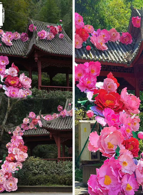 大型牡丹花EVA仿真花户外防水花