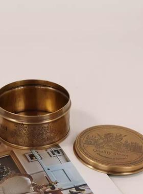 印度进口欧式复古高档黄铜雕花储物收纳盒茶叶糖果罐饼干盒摆件