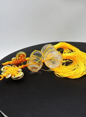 天然白水晶双星葫芦摆件挂件化门对门客厅玄关挂门上风水平安车挂