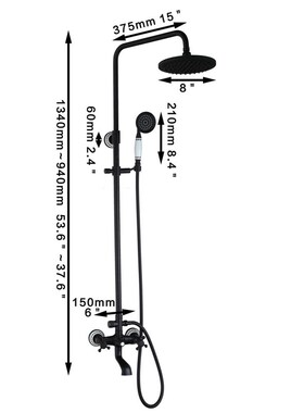 Monite 8 Inch Rainfall Showeyr Faucet Bathroom Wall Mounted