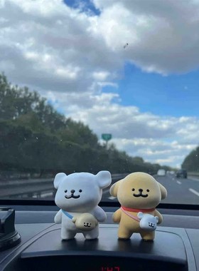 线条小狗我俩世界要好盲盒手办车载桌面摆件M可爱女生闺蜜七夕礼