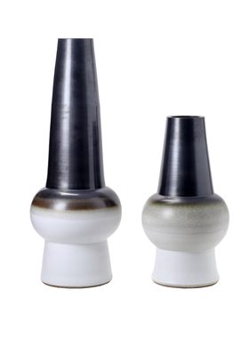 现代新中式渐变色桌面陶瓷花器摆件新F古典样板房间落地细口大花