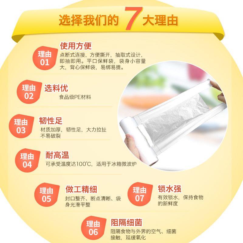 佳能glad保鲜袋手撕背心式中号大小打包pe一次性加厚装家用食品袋