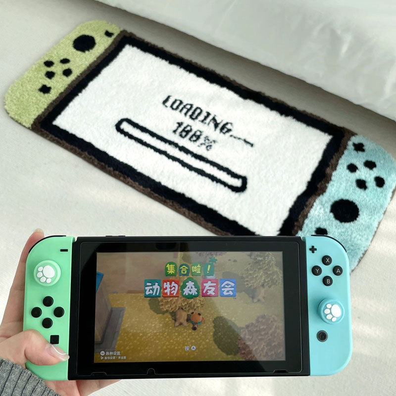 卡通Switch游戏机造型毛绒床边毯卧室飘窗毯仿羊绒地毯家用装饰毯,淘宝优惠券,粉丝福利购,淘宝优惠卷