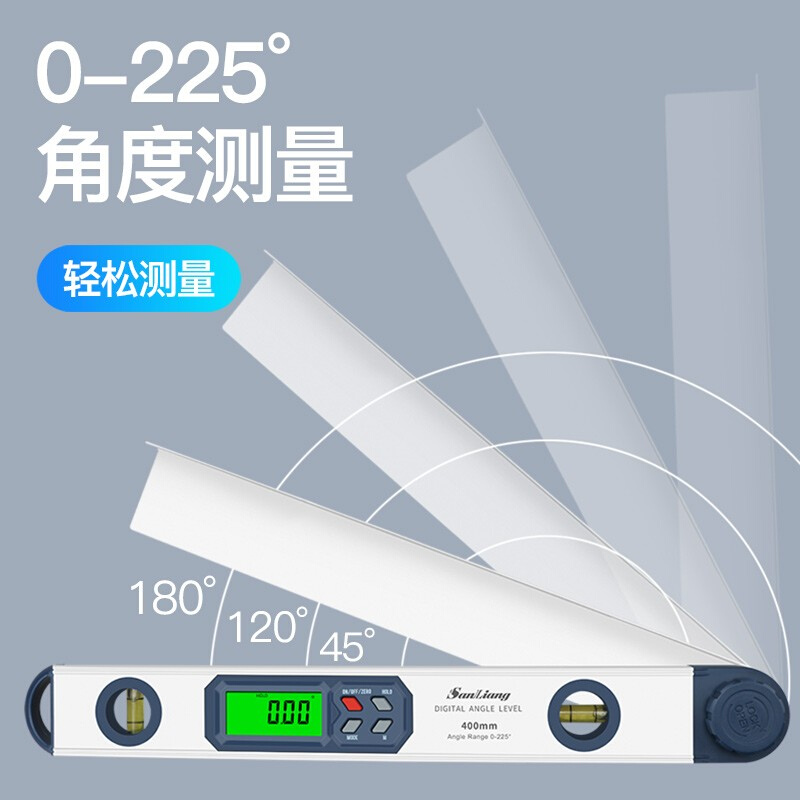 日本三量铝合金角度尺数显高精度量角器角度尺角度仪水平泡仪-图2