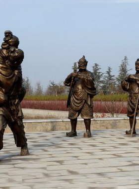 玻璃钢仿铜古代名人孝文s化主题雕塑铸铜二十四孝乳姑不怠广场小